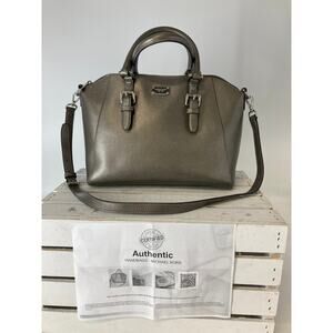 MICHAEL KORS, PUTER METALIC SAFFIANO LEATHER CROSSBODY BAG